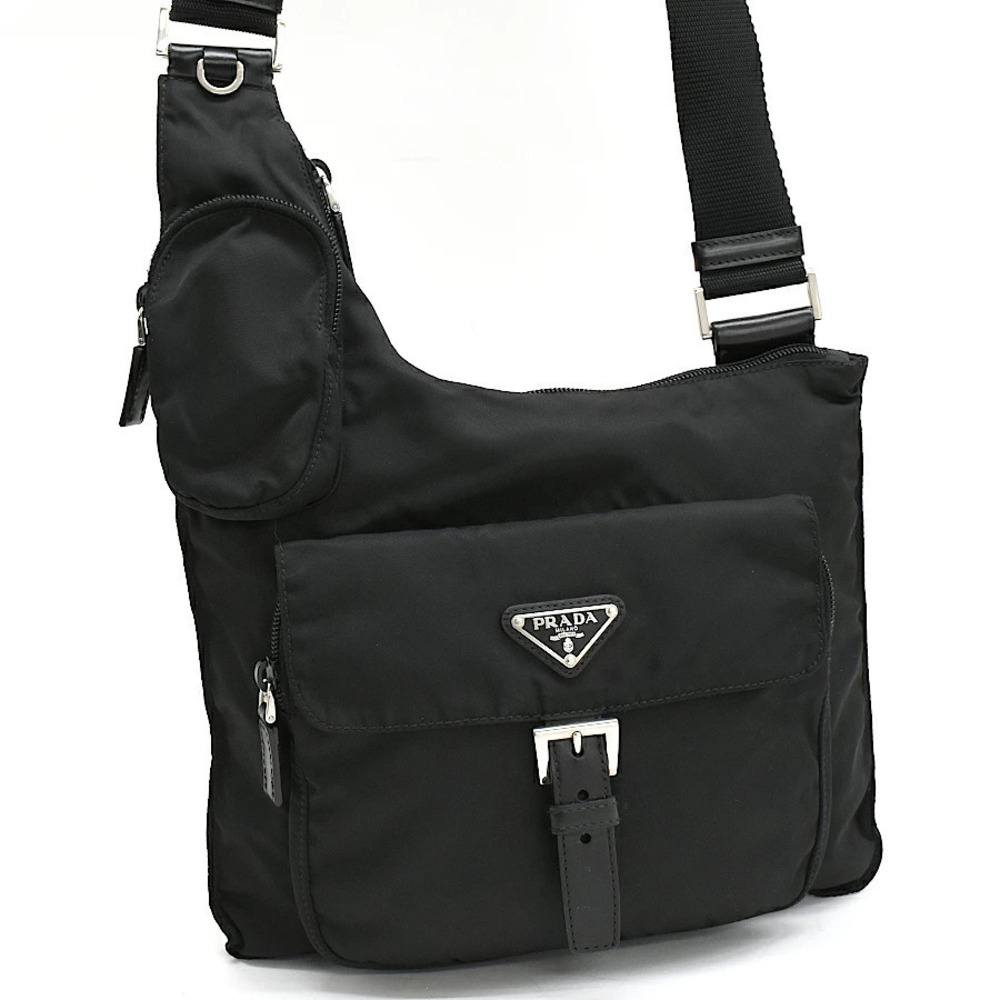 Prada Tessuto Crossbody Bag VELA SPORT Nero Black Triangle Plate